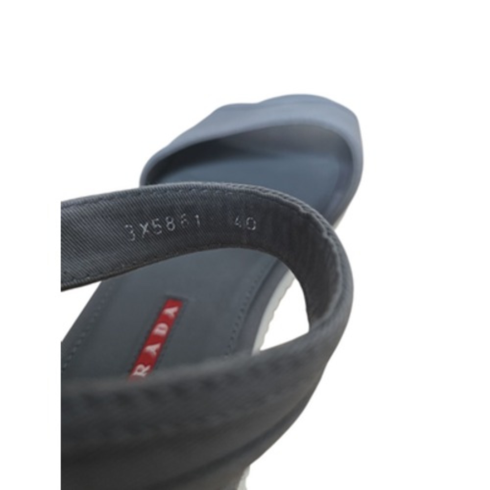 Prada Sandals Womens Size 40 US 10 Gray Ankle‎ Strap Flat Rubber Sole 3X5861 - Picture 12 of 12
